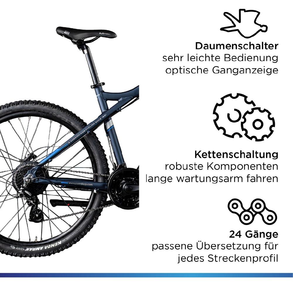 Zündapp E-Bike »Z898« 24 Gang Heckmotor 250 W E-Bike E Mountainbike 27 5 Zoll Pedelec 170 - 190 cm Hardtail MTB auf Rechnung kaufen Riesige Ersparnisse