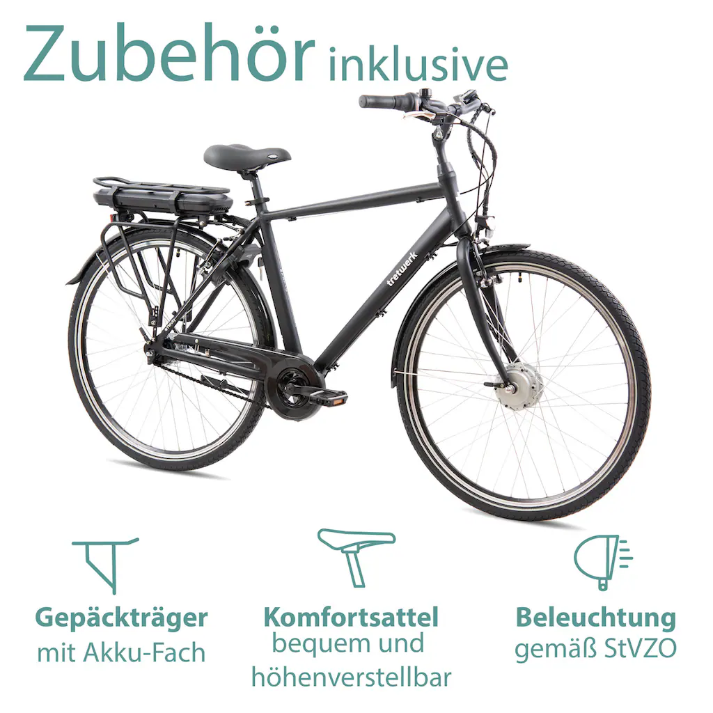 Tretwerk E-Bike »Mystic« 7 Gang Frontmotor 250 W Pedelec Elektrofahrrad für Damen u. Herren Trekkingrad Tiefpreis