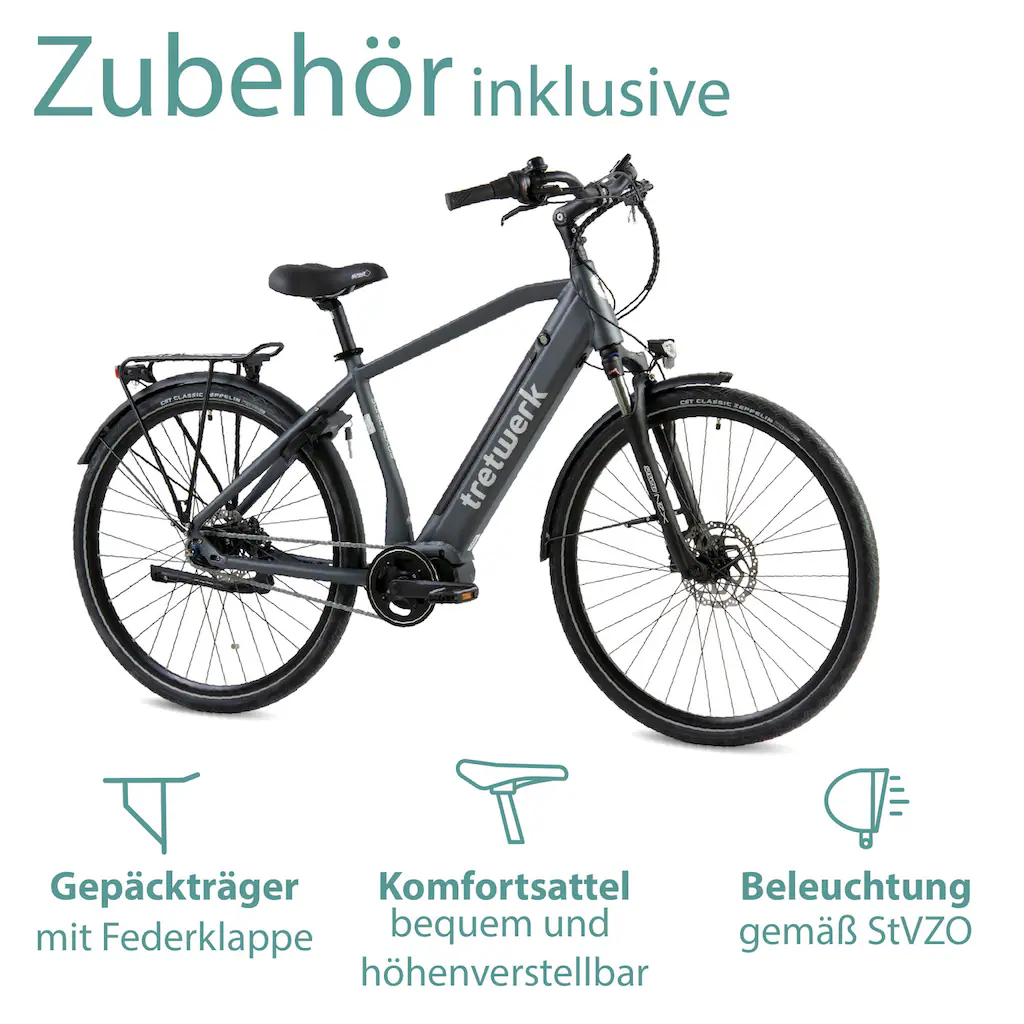 Tretwerk E-Bike »Sonic Nexus« 7 Gang Mittelmotor 250 W Pedelec Elektrofahrrad für Damen u. Herren Trekkingrad auf Rechnung online kaufen Kostenlose Rückgabe