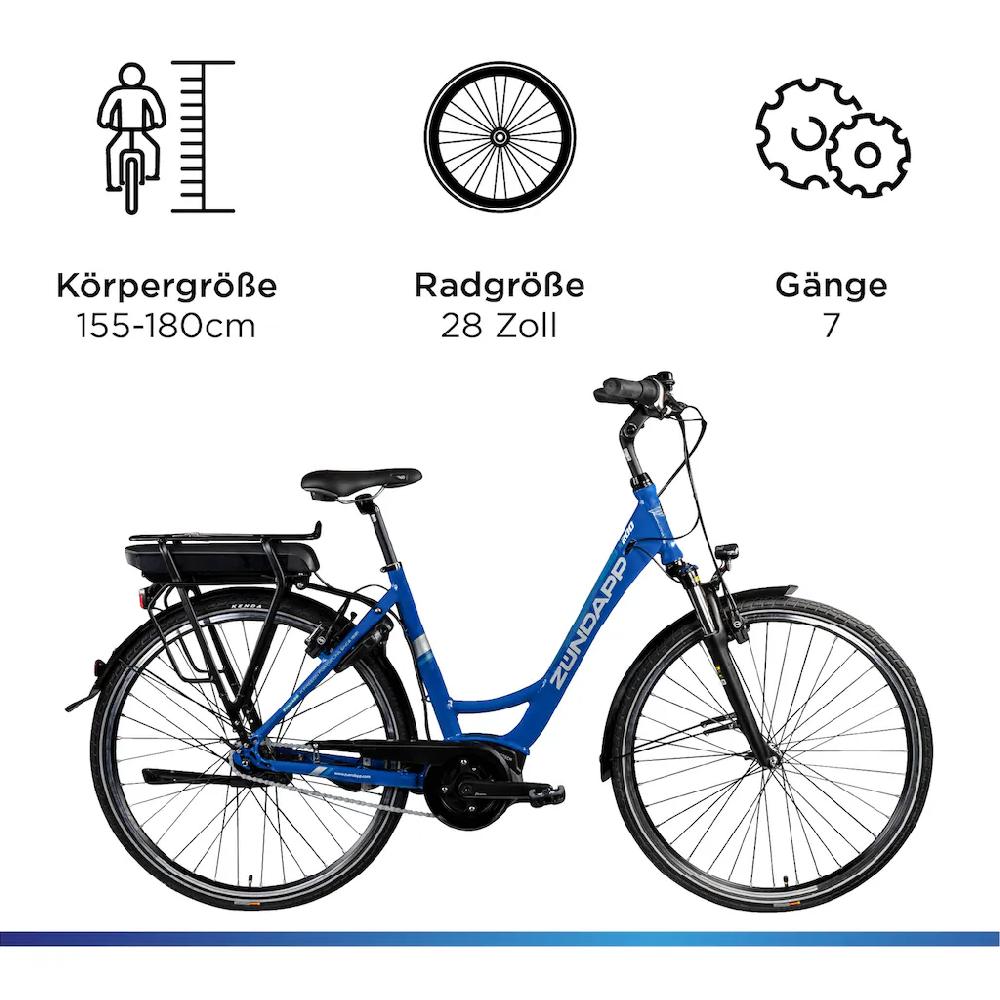 Zündapp E-Bike »X200« 7 Gang Shimano Nexus Mittelmotor 250 W Pedelec Elektrofahrrad für Damen u. Herren Cityrad Letzte 2 Tage