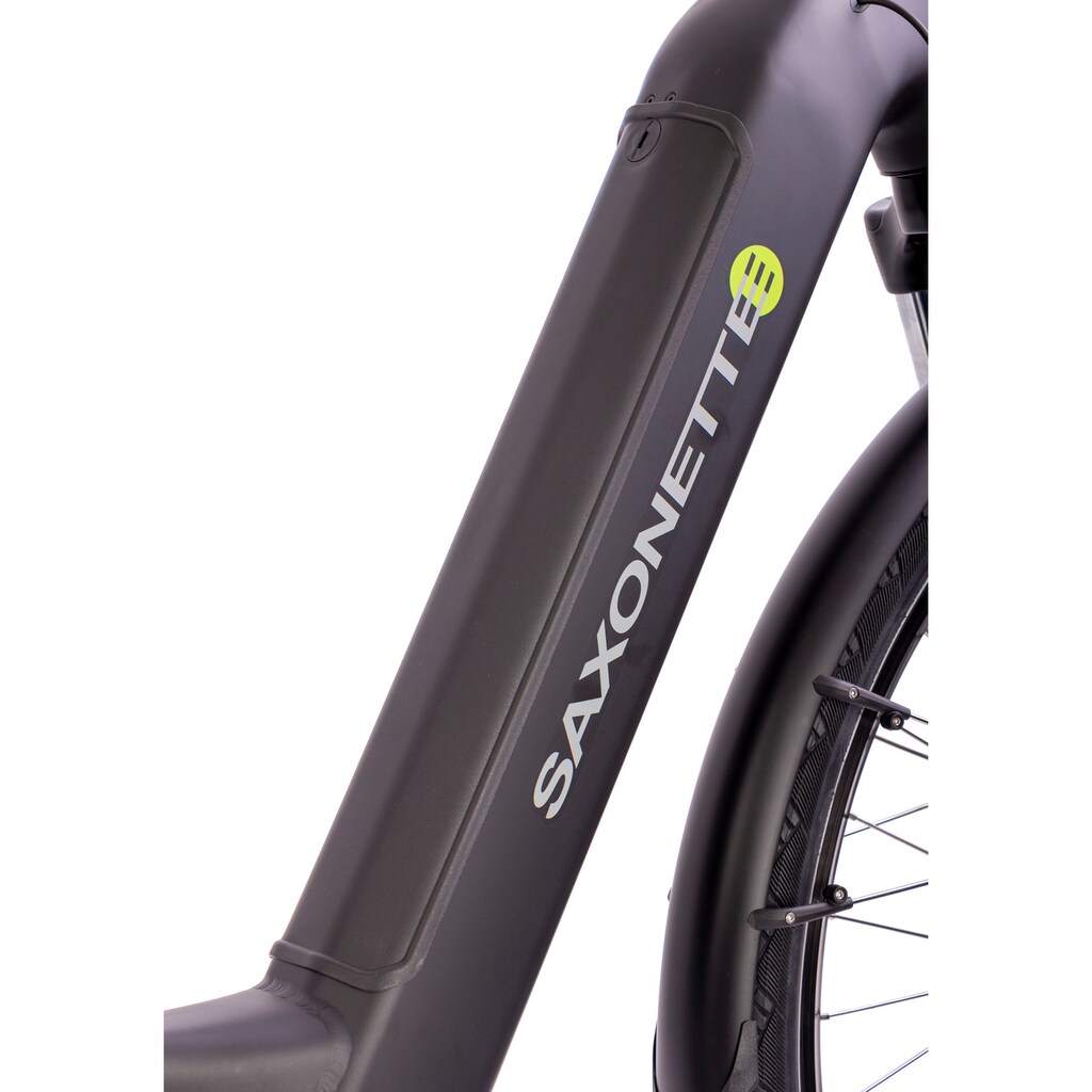 SAXONETTE E-Bike »Quantum Sport Wave« 10 Gang Shimano Mittelmotor 250 W Pedelec Elektrofahrrad für Damen u. Herren Trekkingrad auf Rechnung Nur für heute