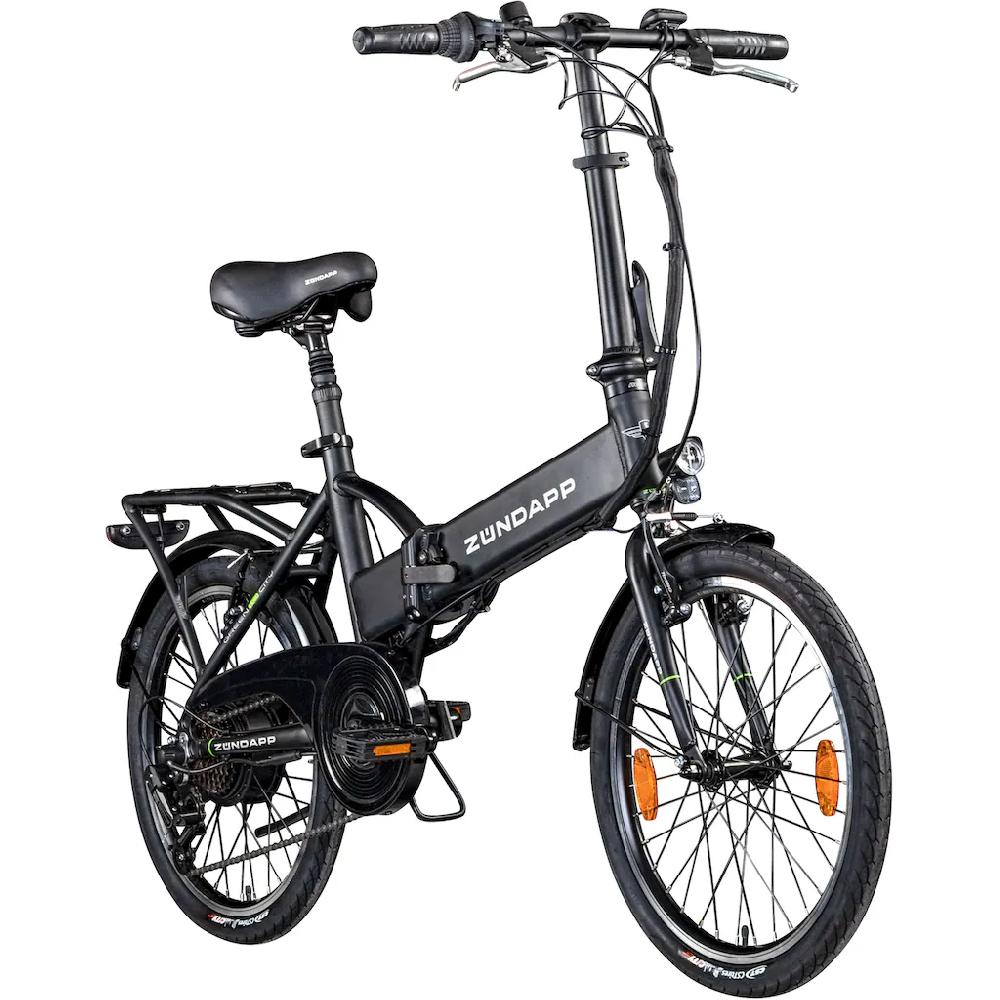 Zündapp E-Bike »Z101« 6 Gang Shimano Tourney Heckmotor 250 W Pedelec Elektrofahrrad für Damen u. Herren Klapprad auf Rechnung online bestellen Begrenzt auf 3 Tage