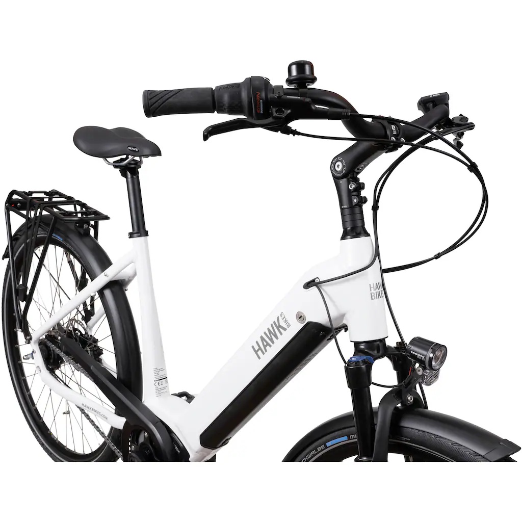 HAWK Bikes E-Bike »eCity Wave 400« 8 Gang Shimano Pedelec Elektrofahrrad für Damen u. Herren Cityrad auf Rechnung online kaufen 50% Rabatt für begrenzte Zeit