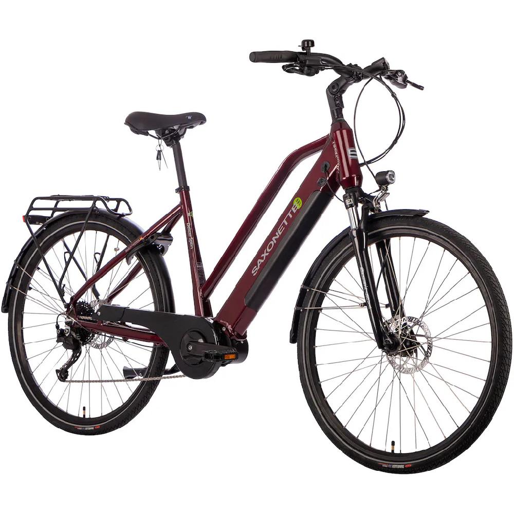 SAXONETTE E-Bike »Deluxe Sport Lady« 9 Gang Shimano Alivio Mittelmotor 250 W Pedelec Elektrofahrrad für Damen u. Herren Cityrad auf Rechnung kaufen Sonderangebot