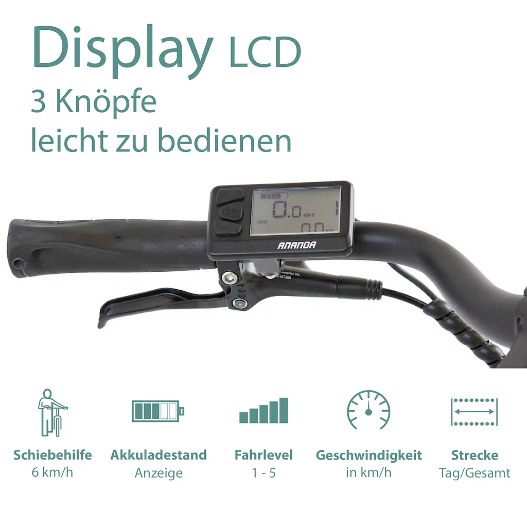 Tretwerk E-Bike »Sonic« 8 Gang Shimano Acera M3020 SGS Mittelmotor 250 W Pedelec Elektrofahrrad für Damen u. Herren Trekkingrad Begrenztes Angebot