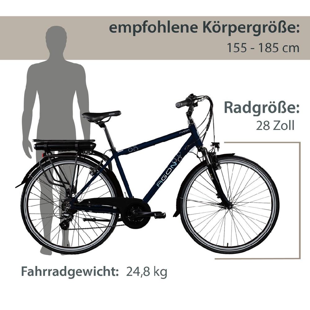 AGON E-Bike »Avesa« 21 Gang Heckmotor 250 W Pedelec Elektrofahrrad für Damen u. Herren Trekkingrad Weihnachtsangebot