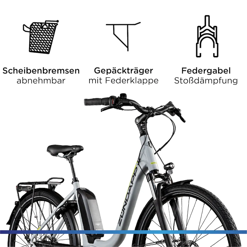 Zündapp E-Bike »X300« 7 Gang Shimano Nexus Mittelmotor 250 W Pedelec Elektrofahrrad für Damen u. Herren Cityrad Valentinstagsangebot