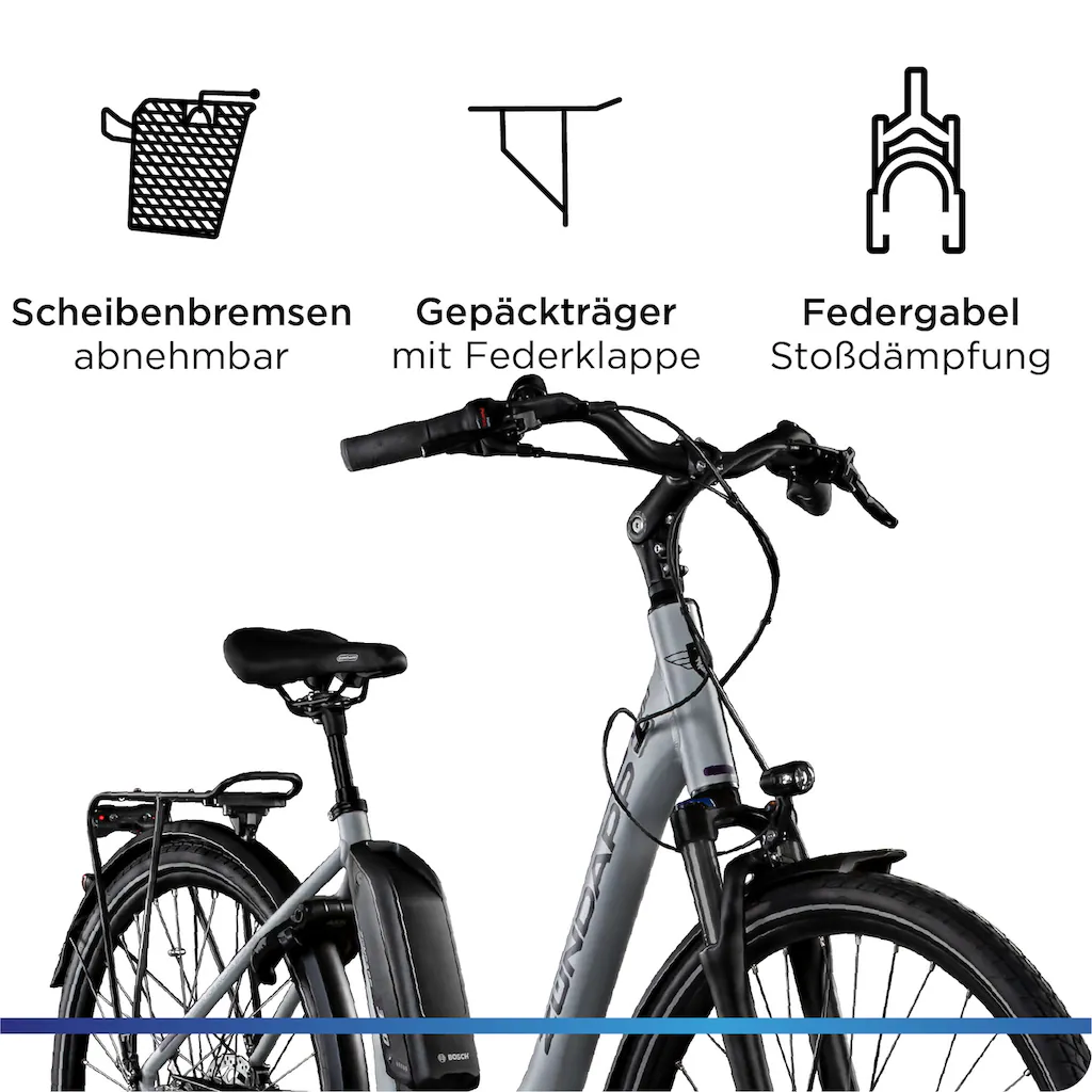 Zündapp E-Bike »X300« 7 Gang Shimano Nexus Mittelmotor 250 W Pedelec Elektrofahrrad für Damen u. Herren Cityrad auf Raten Jubiläumsangebot