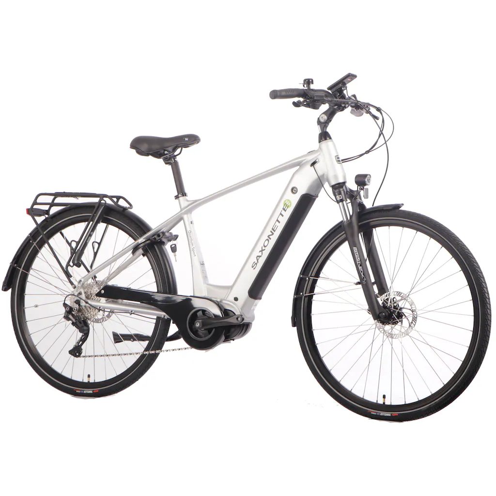 SAXONETTE E-Bike »Quantum Sport Diamand« 10 Gang Shimano Mittelmotor 250 W Pedelec Elektrofahrrad für Damen u. Herren Trekkingrad Blitzangebot