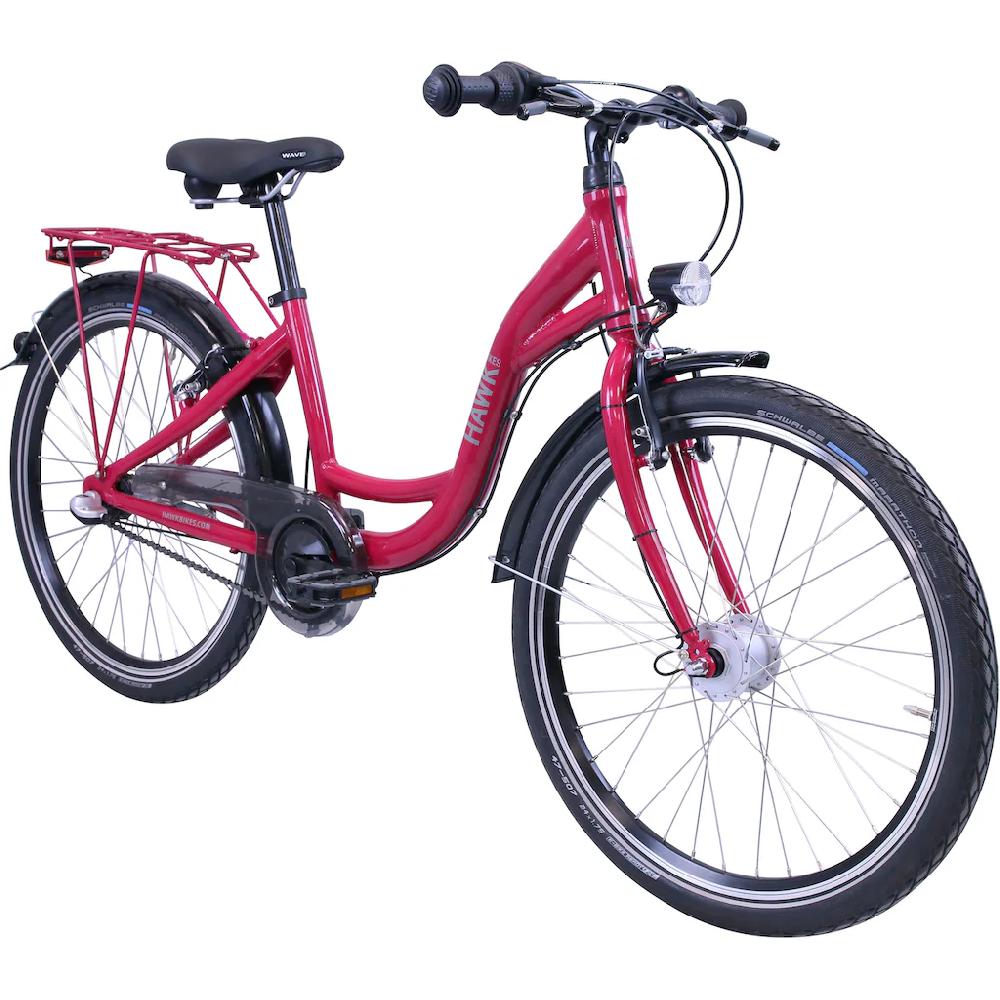 HAWK Bikes Jugendfahrrad »City Wave GIRLS« 3 Gang Shimano Nexus 3-Gang Schaltwerk für Damen auf Rechnung bestellen Fabrikladen