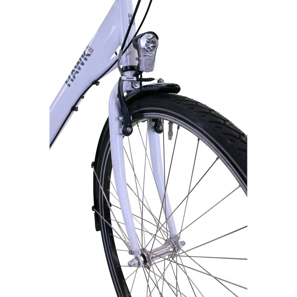 HAWK Bikes Cityrad »City Wave Premium Plus White« 3 Gang Shimano Nexus Schaltwerk für Damen und Herren auf Rechnung Fabrikverkauf
