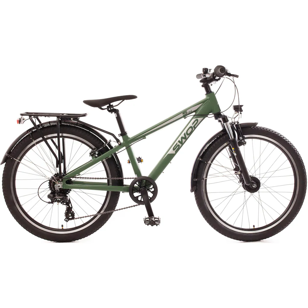 Bachtenkirch ATB »24" "SWOP" Jugendfahrrad matt-grün mit Federgabel« 8 Gang Shimano Shimano-TX Schaltwerk Kettenschaltung für Damen und Herren Kettenschaltung auf Raten