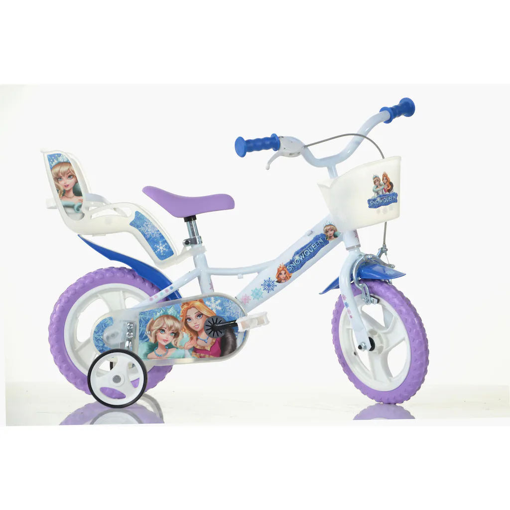 Dino Kinderfahrrad »Snow Queen Eiskönigin 12 Zoll« 1 Gang mit Stützrädern Korb und Puppensitz auf Rechnung online bestellen