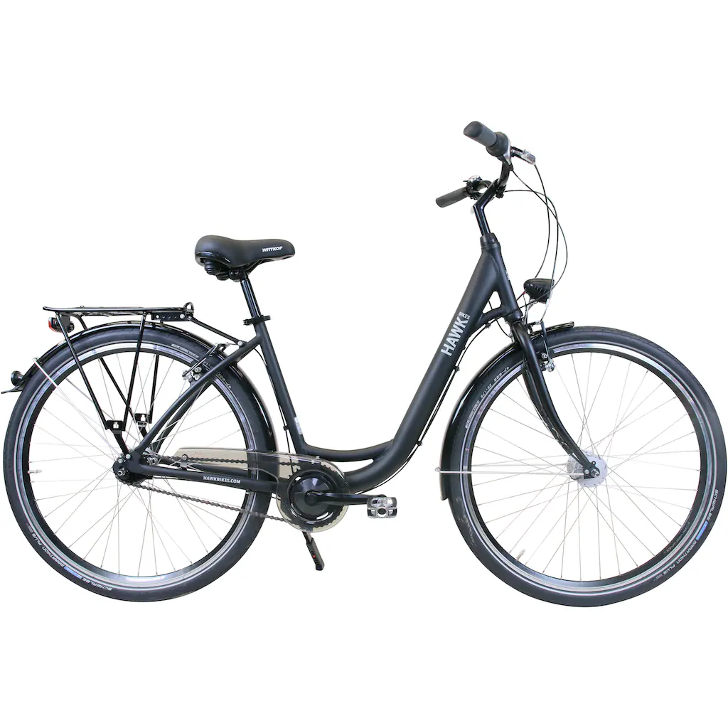 HAWK Bikes Cityrad »City Wave Easy Black« 7 Gang Shimano Nexus Schaltwerk für Damen und Herren auf Rechnung online kaufen