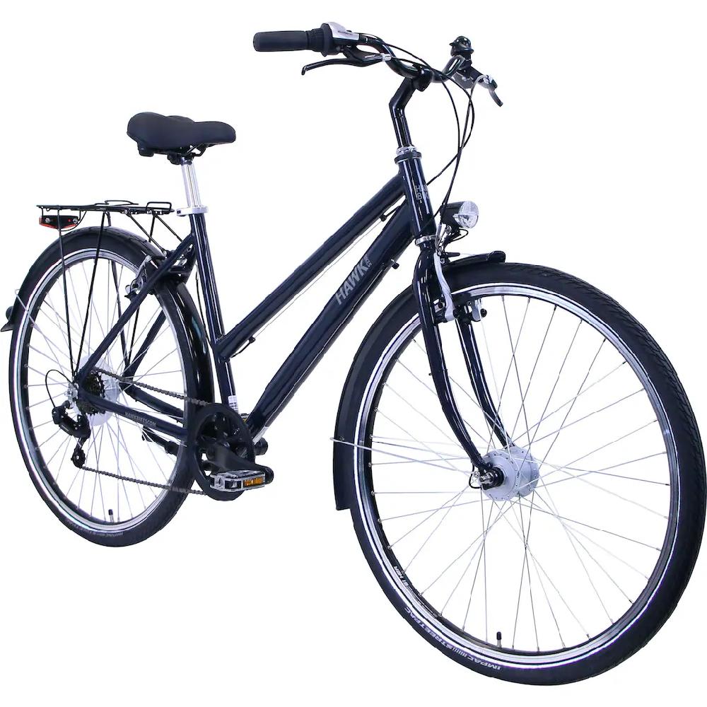 HAWK Bikes Cityrad »CITYTREK EASY BLUE LADY« 7 Gang Shimano Tourney Schaltwerk Kettenschaltung für Damen und Herren Kettenschaltung auf Raten Online Outlet