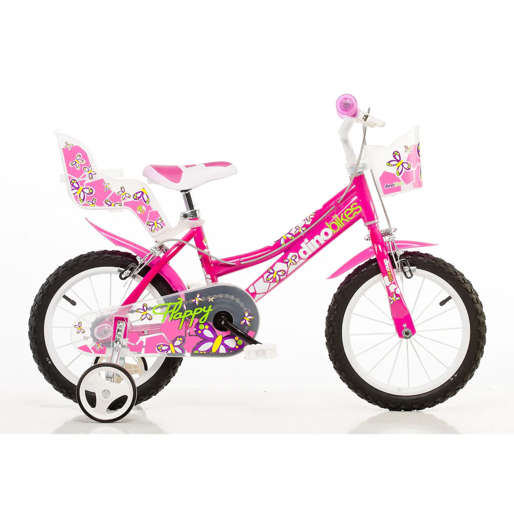 Dino Kinderfahrrad »Mädchenfahrrad 14 Zoll« 1 Gang mit Stützrädern Korb und Puppensitz auf Raten