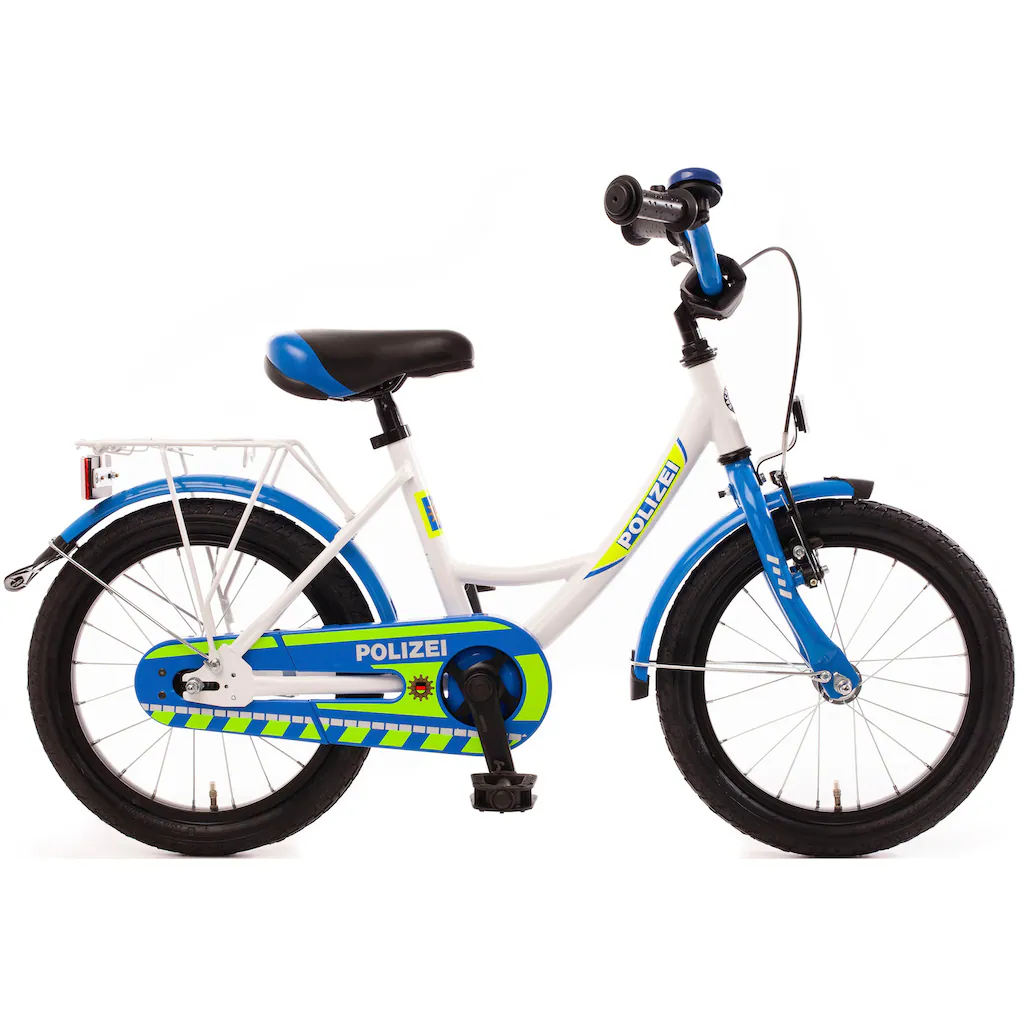 Bachtenkirch Kinderfahrrad »Kinderfahrrad "POLIZEI" kristall-weiß/blau/neon« 1 Gang ohne Schaltung auf Rechnung online bestellen