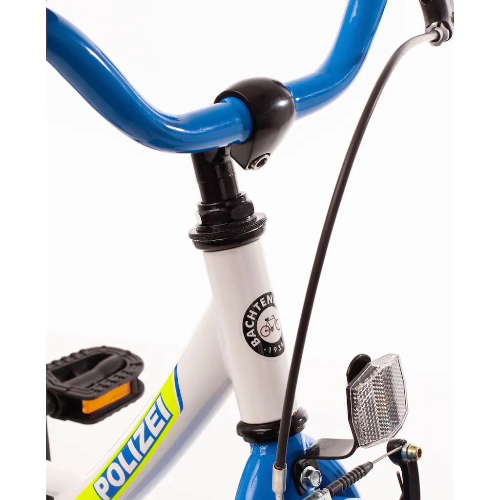 Bachtenkirch Kinderfahrrad »Kinderfahrrad "POLIZEI" kristall-weiß/blau/neon« 1 Gang ohne Schaltung auf Rechnung online bestellen Jubiläumsangebot