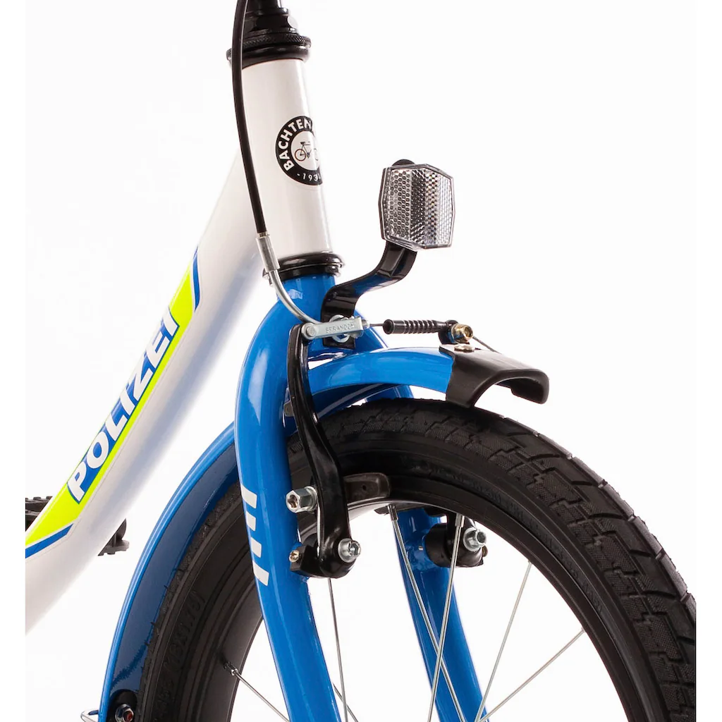 Bachtenkirch Kinderfahrrad »Kinderfahrrad "POLIZEI" kristall-weiß/blau/neon« 1 Gang ohne Schaltung auf Rechnung online bestellen Jubiläumsangebot