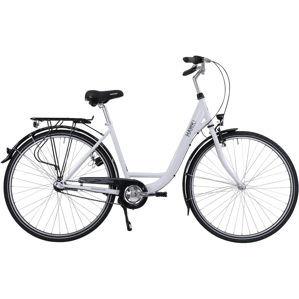 HAWK Bikes Cityrad »City Wave Premium White« 3 Gang Shimano Nexus Schaltwerk für Damen und Herren auf Rechnung bestellen