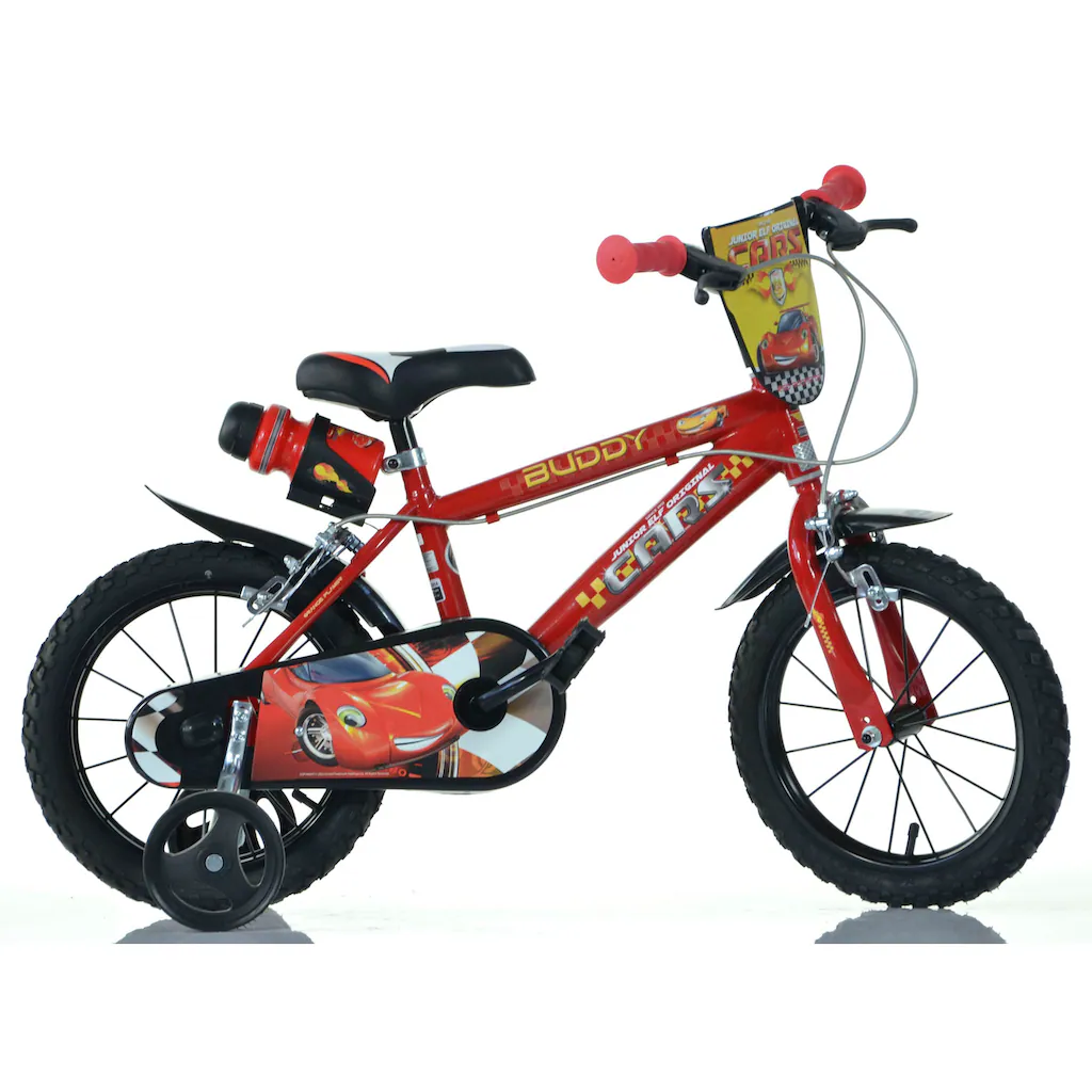 Dino Kinderfahrrad »Cars Buddy« 1 Gang mit Stützrädern Trinkflasche und Frontschild