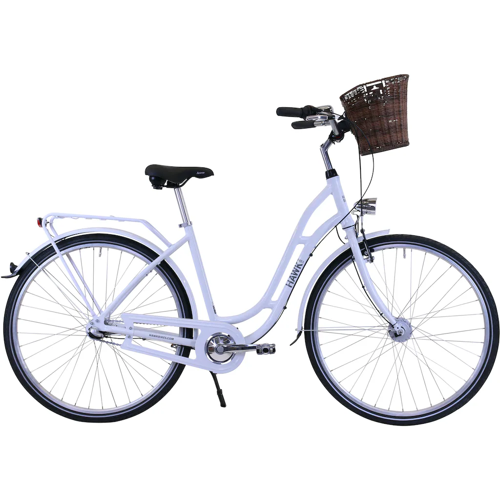HAWK Bikes Cityrad »City Classic Joy White« 3 Gang Shimano Nexus Schaltwerk für Damen und Herren auf Raten Blitzverkäufe