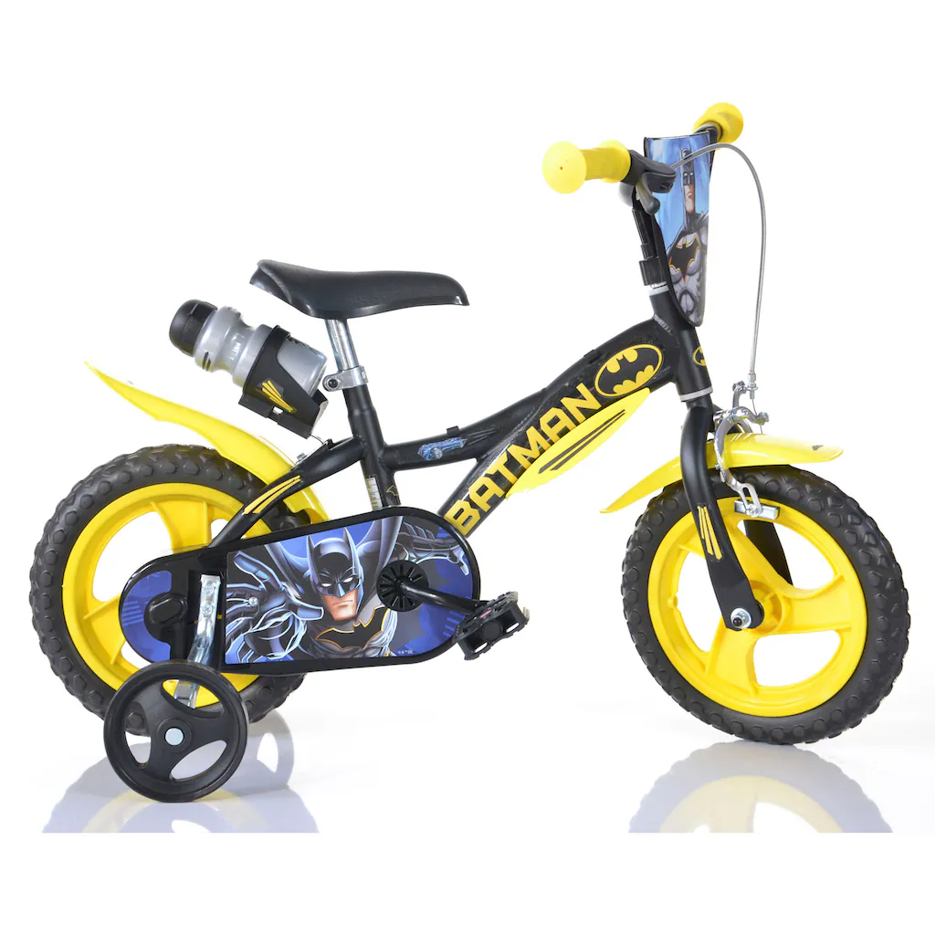Dino Kinderfahrrad »Batman 12 Zoll« 1 Gang mit Stützrädern Trinkflasche und Frontschild Rabatt