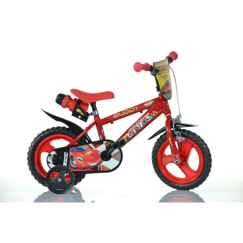 Dino Kinderfahrrad »Cars Buddy 12 Zoll« 1 Gang mit Stützrädern Trinkflasche und Frontschild Neueste Stile