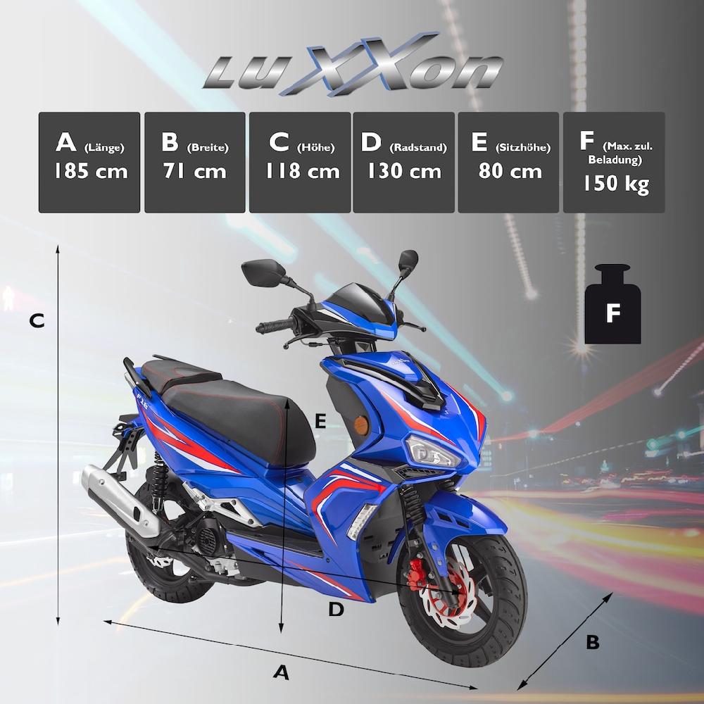 Luxxon Motorroller »F18« 50 cm³ 45 km/h Euro 5 2 9 PS Nur für heute