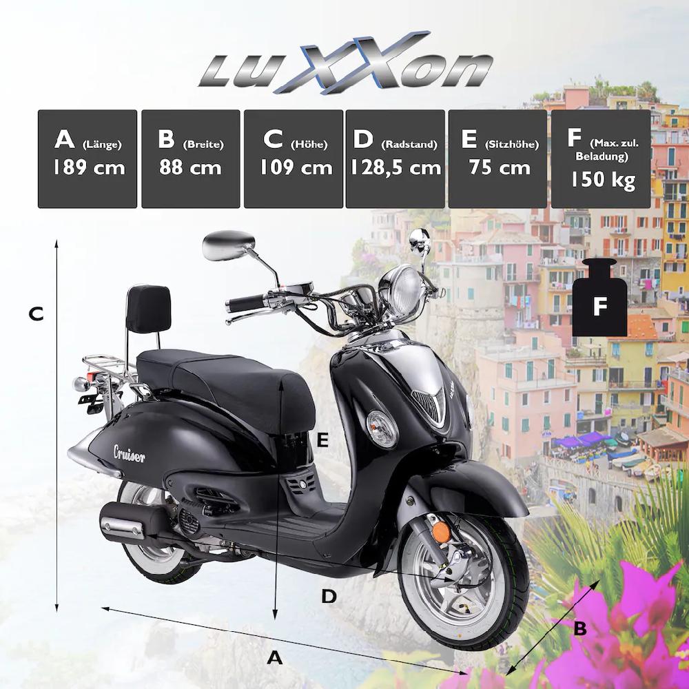 Luxxon Motorroller »Cruiser« 50 cm³ 45 km/h Euro 5 3 PS auf Rechnung Rabatte dieses Monats