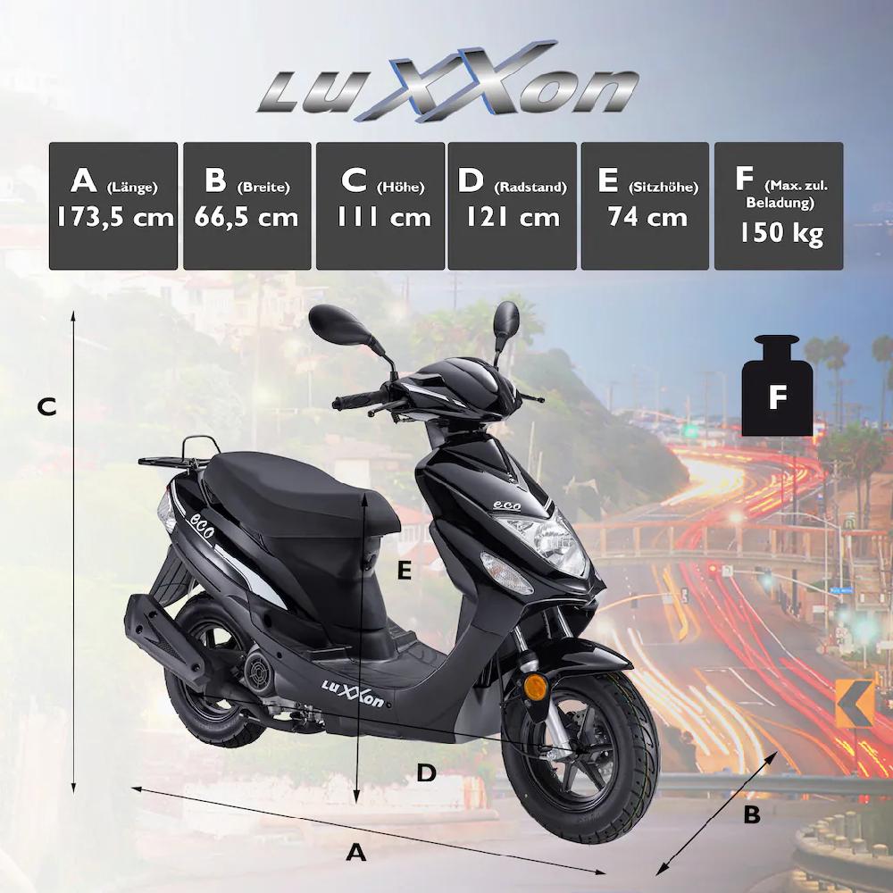 Luxxon Motorroller »ECO« 49 6 cm³ 45 km/h Euro 5 3 PS auf Rechnung bestellen Günstiger Verkauf