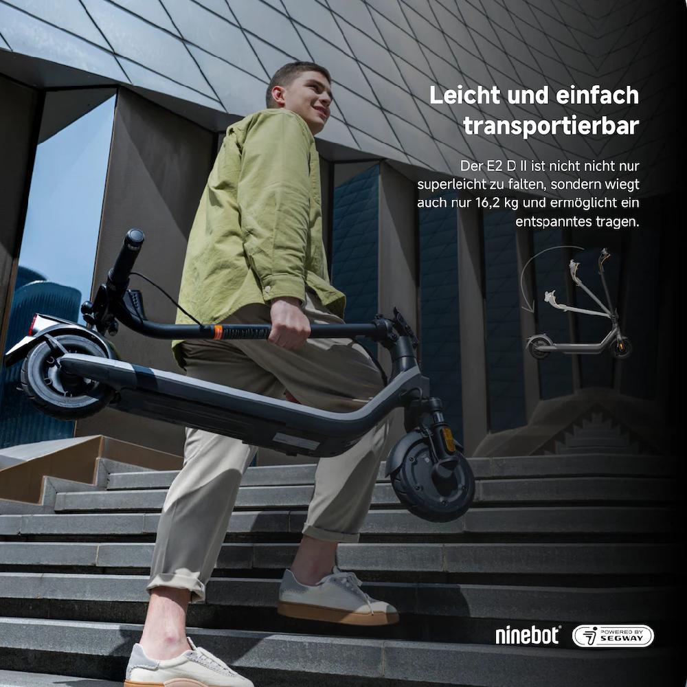 ninebot by Segway E-Scooter »KickScooter E2 D II« Electric Scooter mit Straßenzulassung bis zu 25 km Reichweite Fabrik Onlineshop
