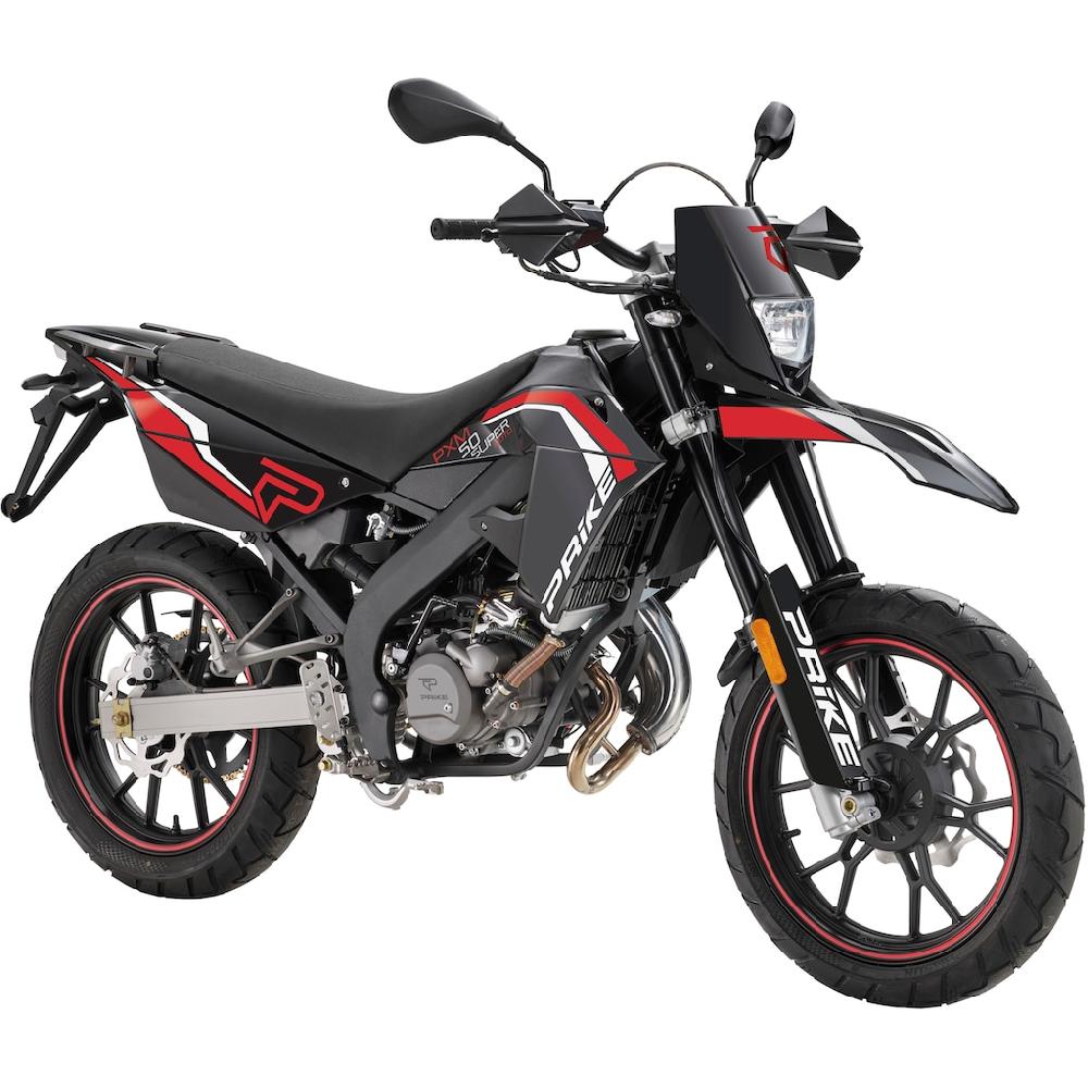 PRIKE Motorrad »PRIKE PXM 50 Supermoto E5 schwarz/rot« 50 cm³ 45 km/h Euro 5 4 7 PS auf Rechnung Begrenztes Angebot