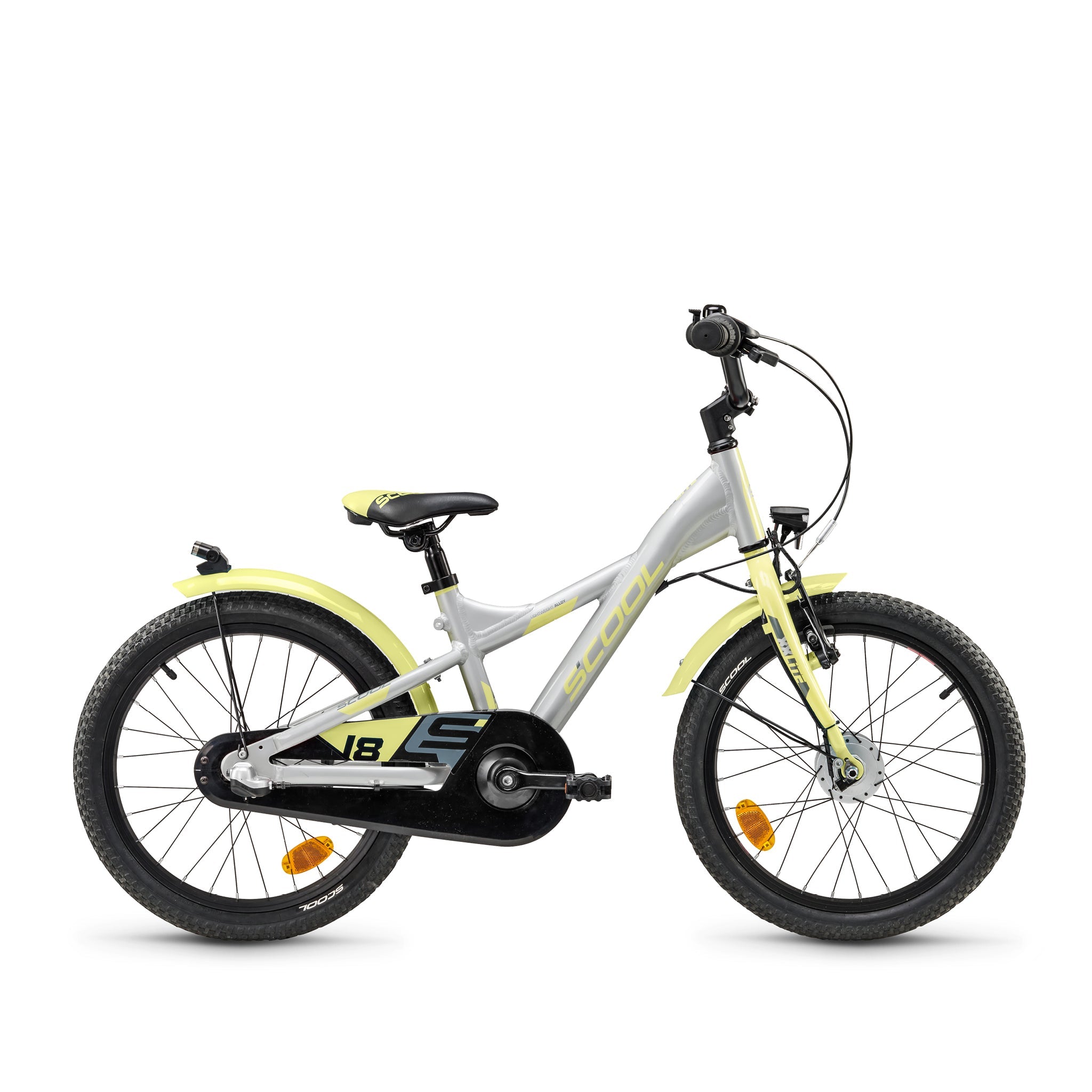 S'COOL S'COOL Junior Bikes XXlite street 18 Zoll 3-Gang Silver/Lime | fahrrad.de