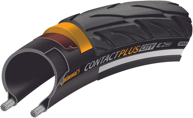 Continental Continental Contact Plus City E-50 Drahtreifen 28x1.60" Reflex schwarz &vert; fahrrad.de im Angebot