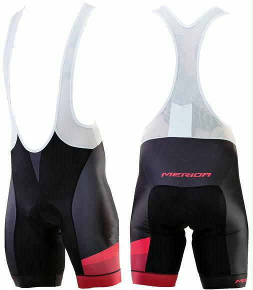 fahrrad-discount Trägerhose Merida Road CX kurz mit Polster rot