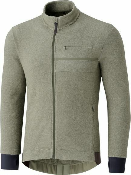 fahrrad-discount Wintertrikot Shimano Transit Fleece Jersey Grün